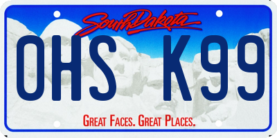 SD license plate 0HSK99