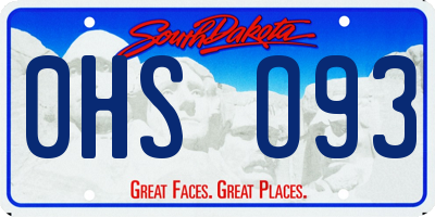 SD license plate 0HSO93