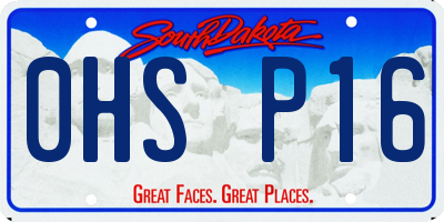 SD license plate 0HSP16
