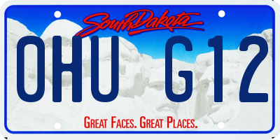 SD license plate 0HUG12