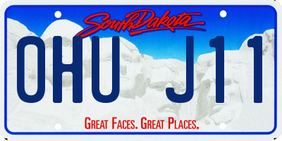 SD license plate 0HUJ11