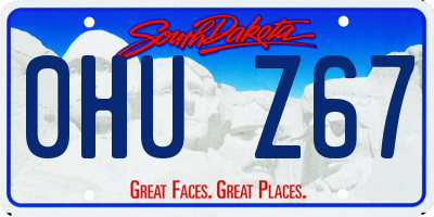 SD license plate 0HUZ67