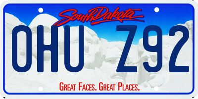 SD license plate 0HUZ92