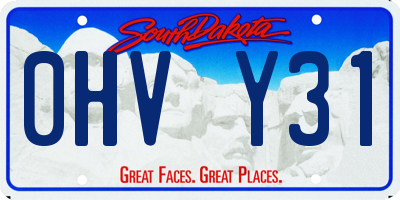 SD license plate 0HVY31