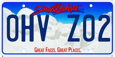 SD license plate 0HVZ02