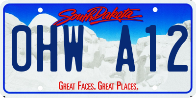SD license plate 0HWA12
