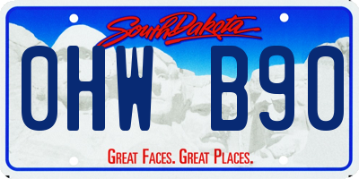 SD license plate 0HWB90