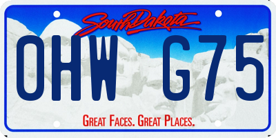 SD license plate 0HWG75