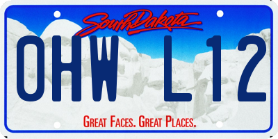 SD license plate 0HWL12