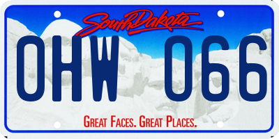 SD license plate 0HWO66