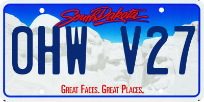 SD license plate 0HWV27