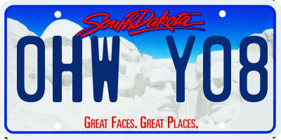 SD license plate 0HWY08