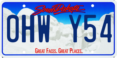 SD license plate 0HWY54