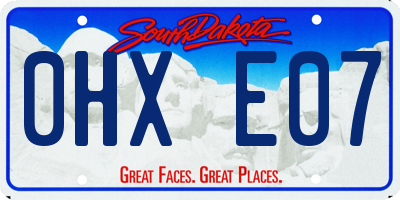 SD license plate 0HXE07