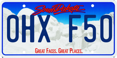SD license plate 0HXF50