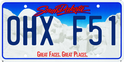 SD license plate 0HXF51