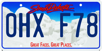 SD license plate 0HXF78