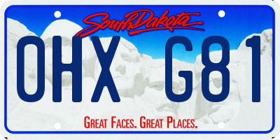 SD license plate 0HXG81