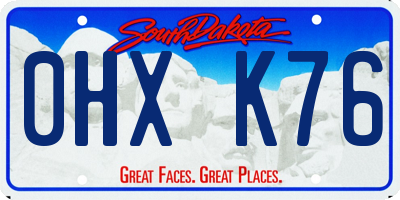 SD license plate 0HXK76
