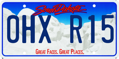 SD license plate 0HXR15
