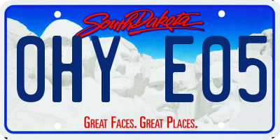 SD license plate 0HYE05