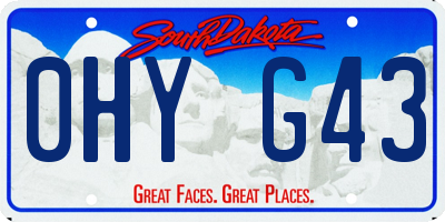 SD license plate 0HYG43