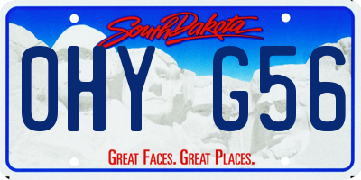 SD license plate 0HYG56