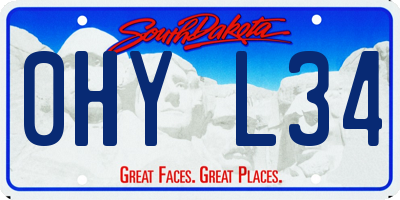 SD license plate 0HYL34