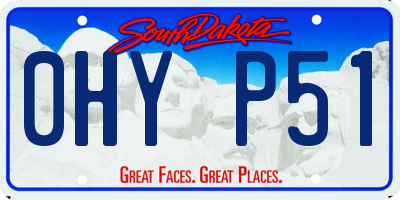SD license plate 0HYP51
