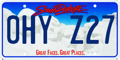 SD license plate 0HYZ27