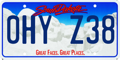 SD license plate 0HYZ38