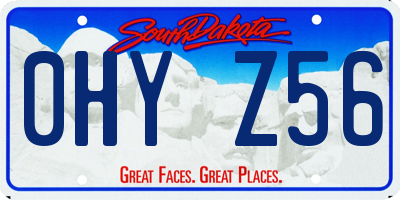 SD license plate 0HYZ56
