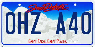 SD license plate 0HZA40