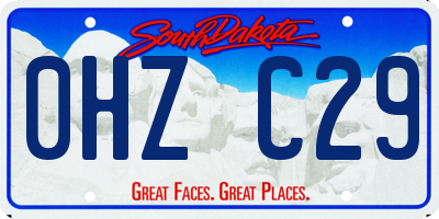 SD license plate 0HZC29