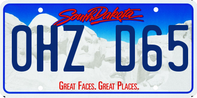 SD license plate 0HZD65