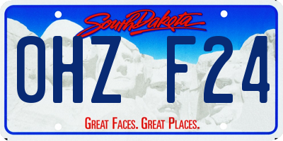 SD license plate 0HZF24