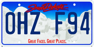 SD license plate 0HZF94