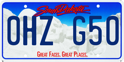 SD license plate 0HZG50