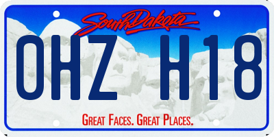 SD license plate 0HZH18