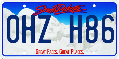 SD license plate 0HZH86