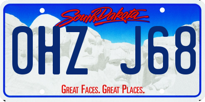 SD license plate 0HZJ68