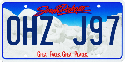SD license plate 0HZJ97
