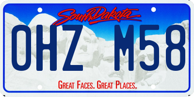 SD license plate 0HZM58