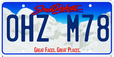 SD license plate 0HZM78