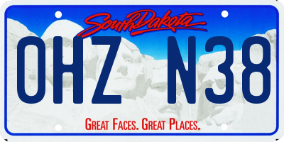 SD license plate 0HZN38