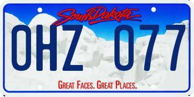 SD license plate 0HZO77