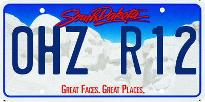 SD license plate 0HZR12