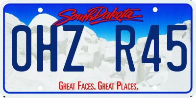 SD license plate 0HZR45