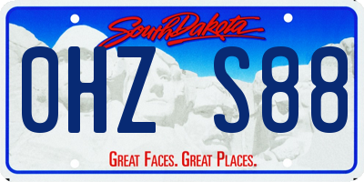 SD license plate 0HZS88