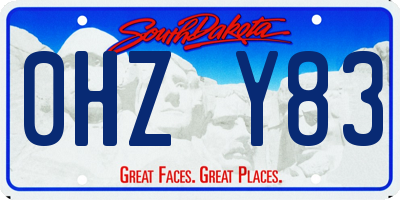 SD license plate 0HZY83